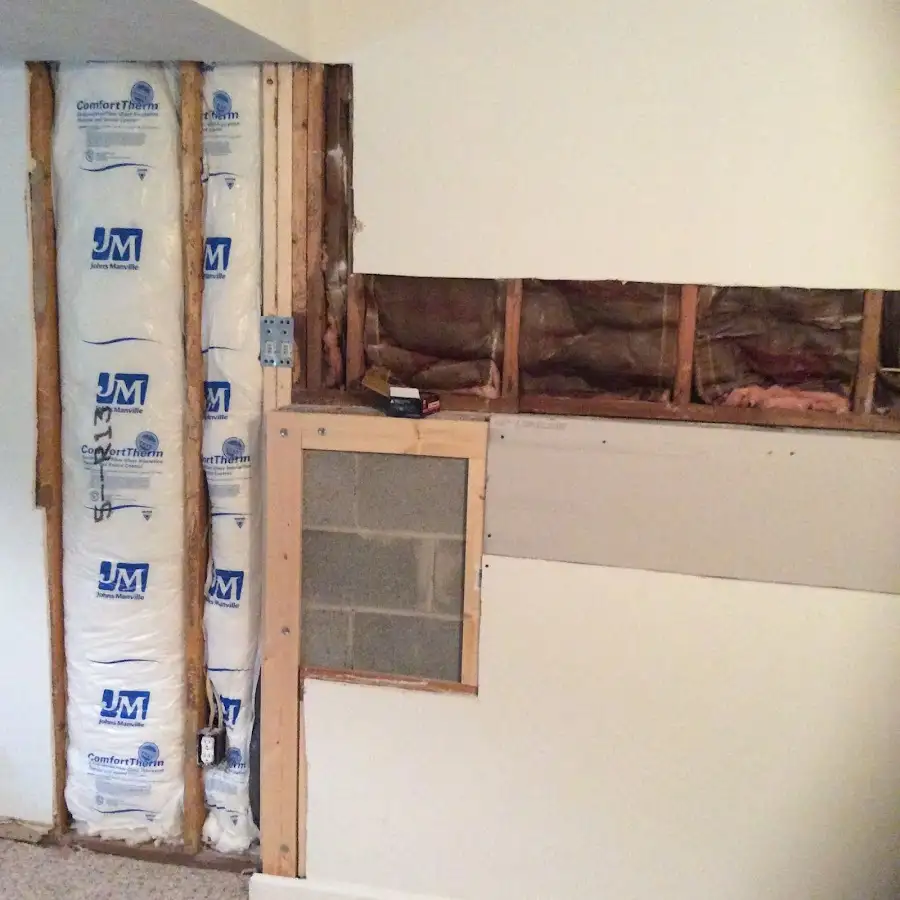 Wall insulation replacement during Basement Flood Cleanup in Bartlett
